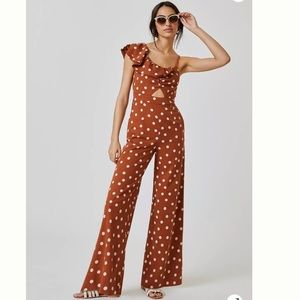 Anthropologie Maeve One-Shoulder Jumpsuit